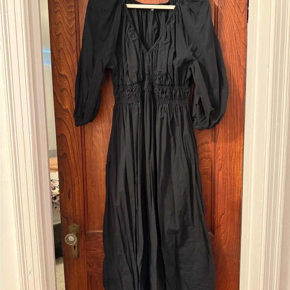 Black Madewell Balloon Sleeve Dress